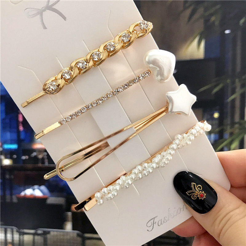 Pearl Hairpin Set Retro Handmade Hair Accessories for Women