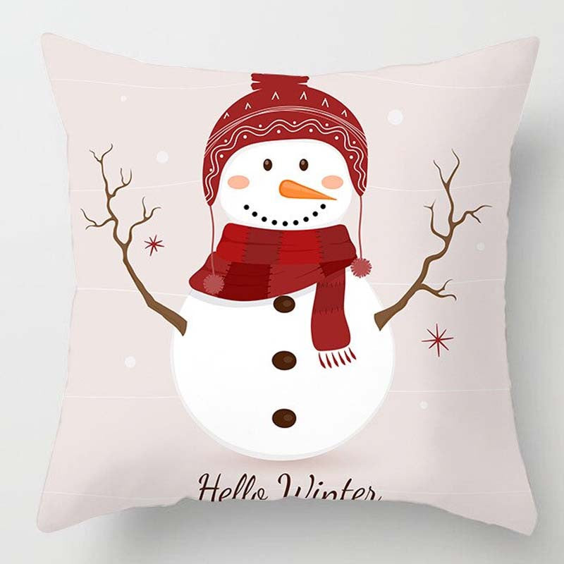 Christmas Snowman Throw Pillow Cover 45x45cm - Home Decor Cushion