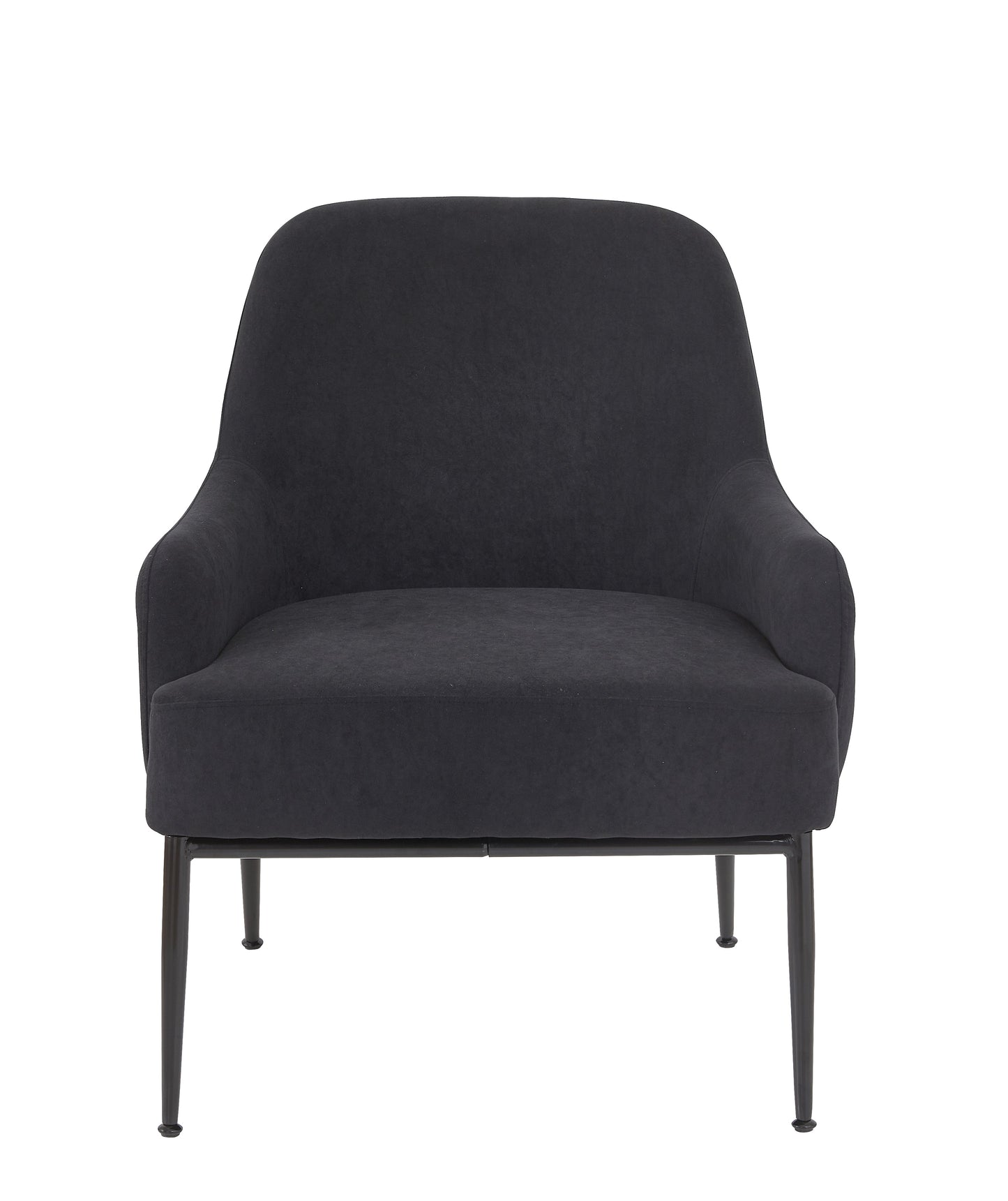 Black Velvet Accent Chair, Modern Upholstered Armchair With Metal