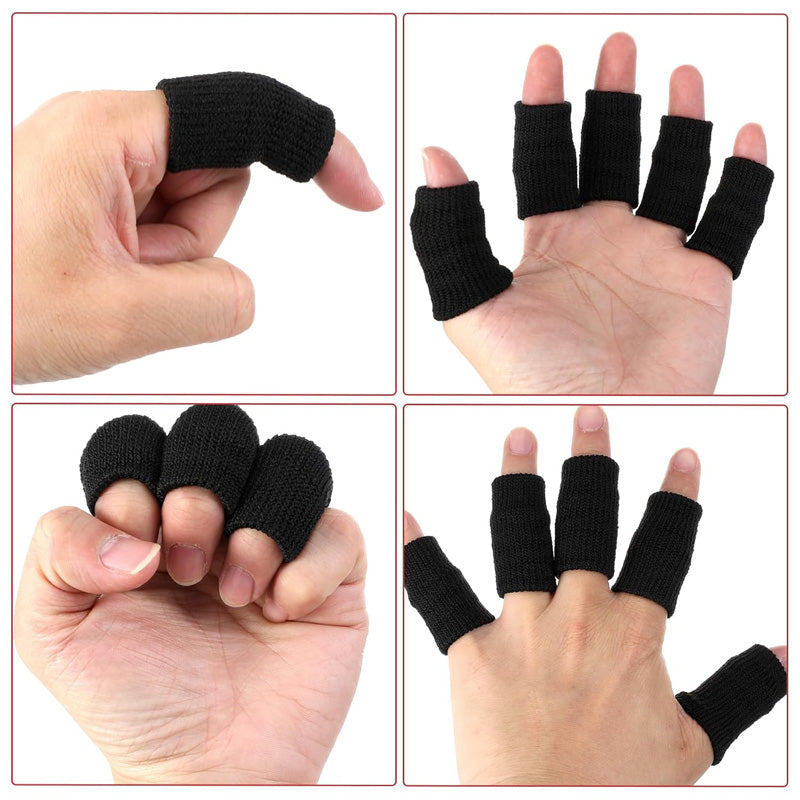 Black Finger Sleeves - Hand and Finger Joint Protectors for Sports