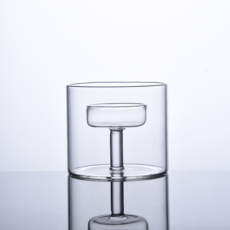 Glass Candlestick Set Handmade Borosilicate Holiday Decor - Multiple Sizes