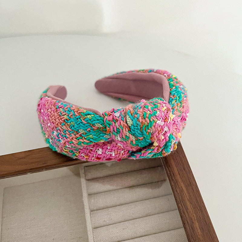 Korean Style Knotted Hair Hoop & Clips Set - All Colors