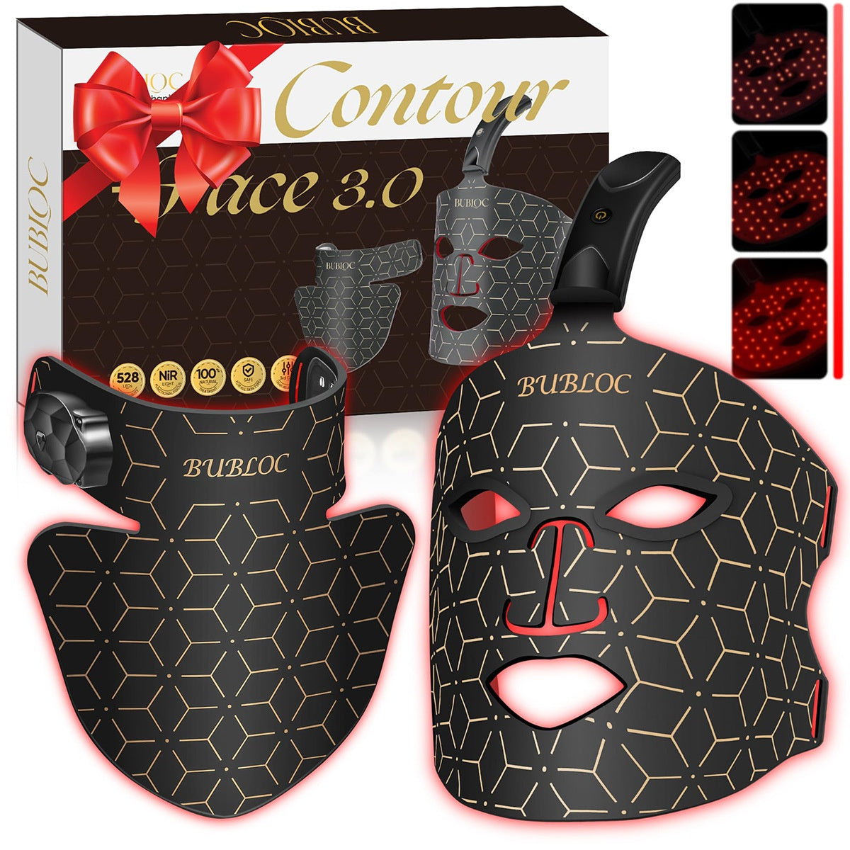 Wireless Charging Silicone Beauty Mask with Infrared Light Therapy for Home Use