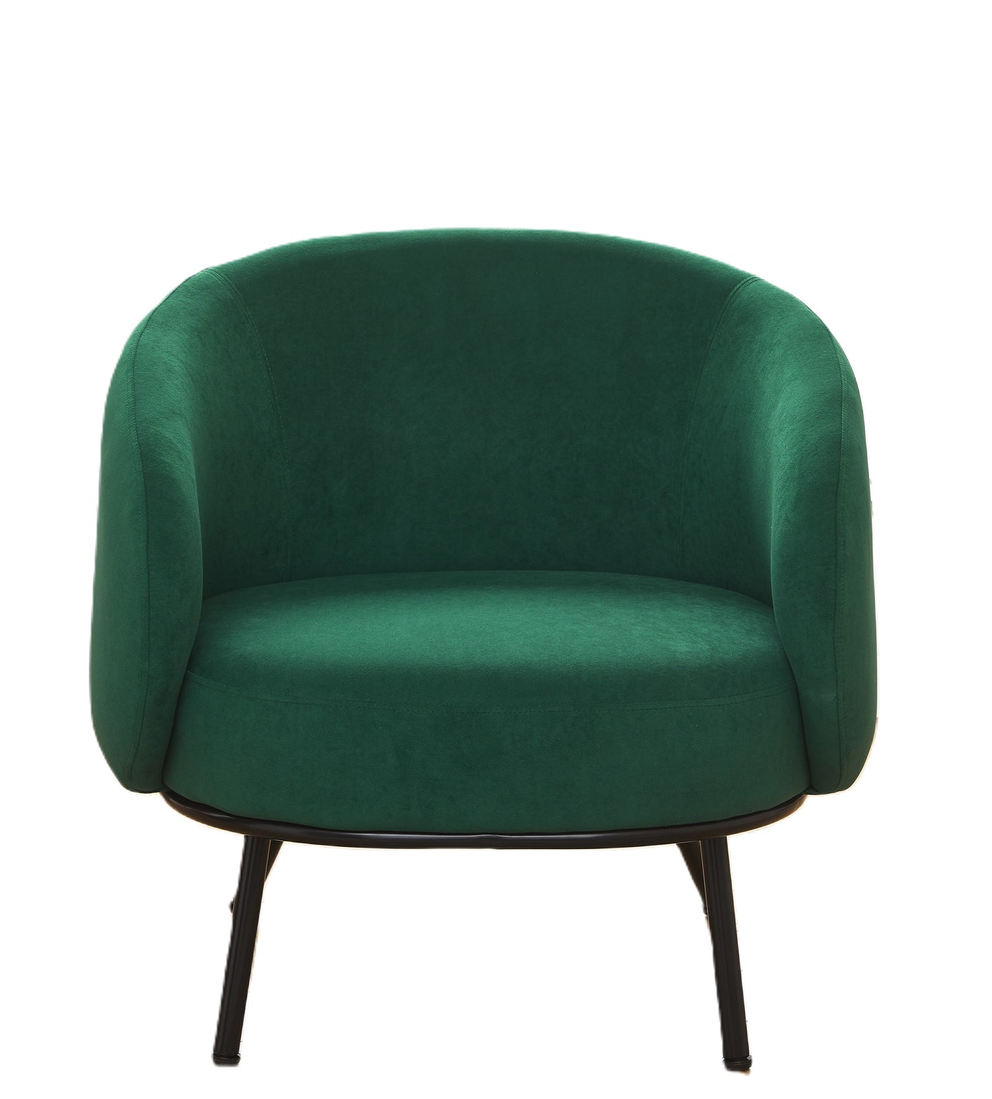 Mid-Century Modern Velvet Accent Chair, Upholstered Barrel Armchair