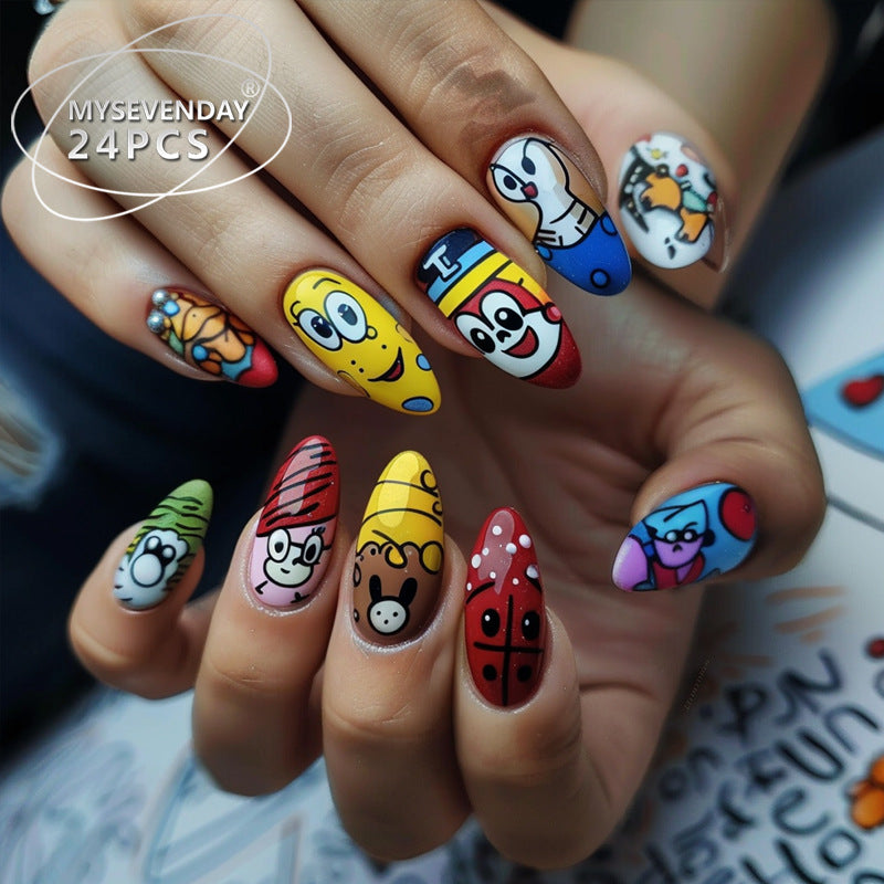 24-Piece Nail Art Sticker Kit with French & Star Designs for Nails