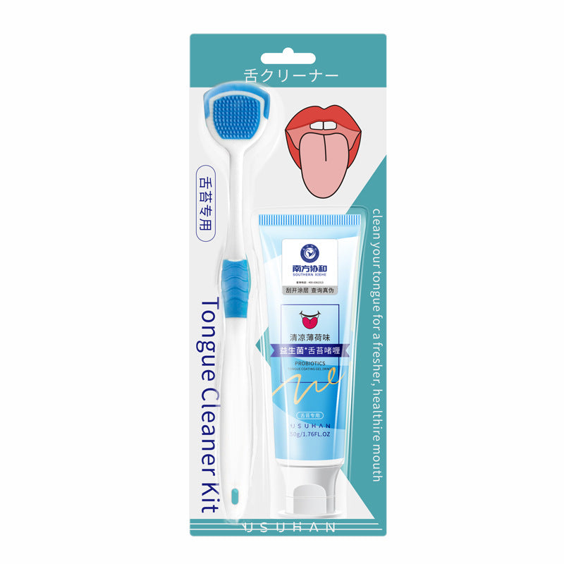 Tongue Cleaning Gel - Mint & Peach Flavors, 50g Oral Care Gel for Tongue Coating Removal