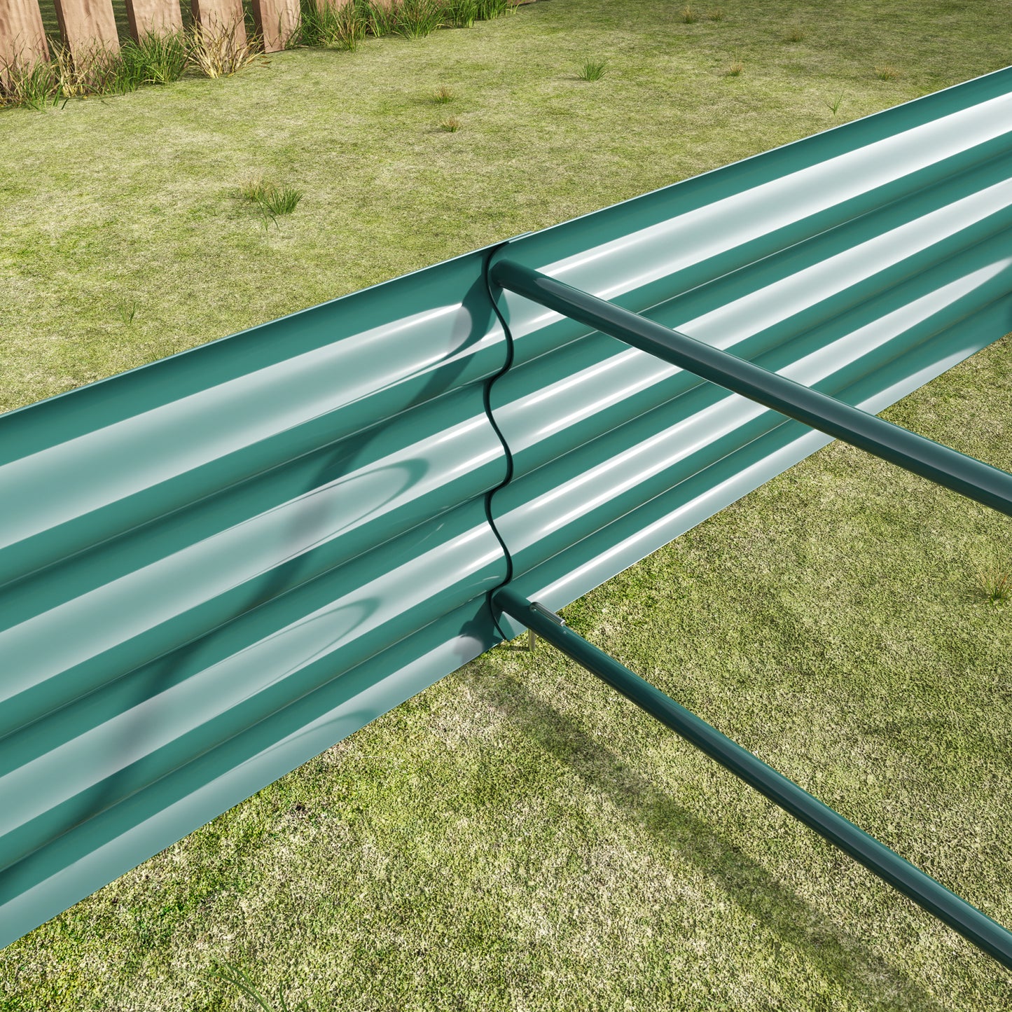 2-Piece Green Metal Raised Garden Planter Bed - 7.6' x 3.7'