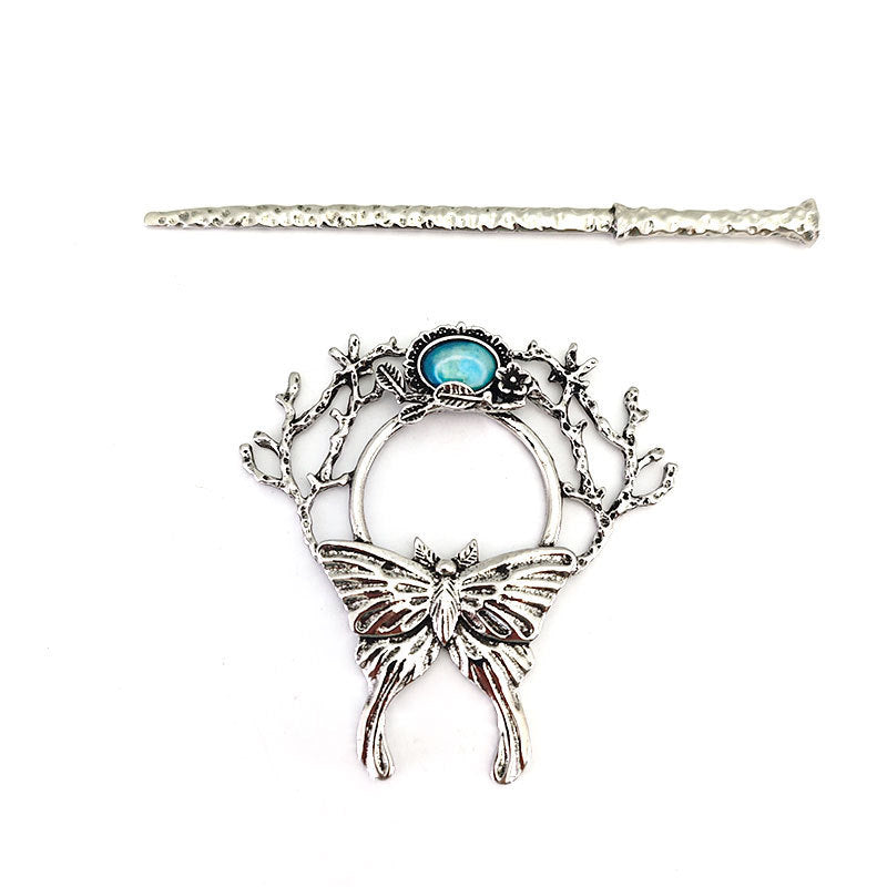 Retro Nordic Butterfly Hairpin - Alloy