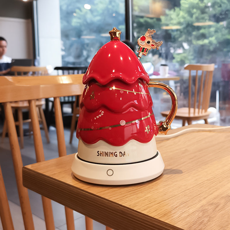 Cute Christmas Tree Cup - Creative Holiday Drinkware, Ceramic, 401-500mL