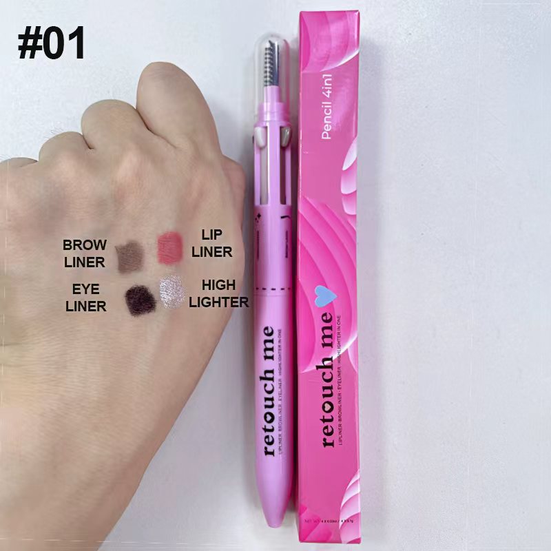 4-in-1 Makeup Pen Beauty Tool for Eyebrow, Eye Shadow & Blush - Natural Style
