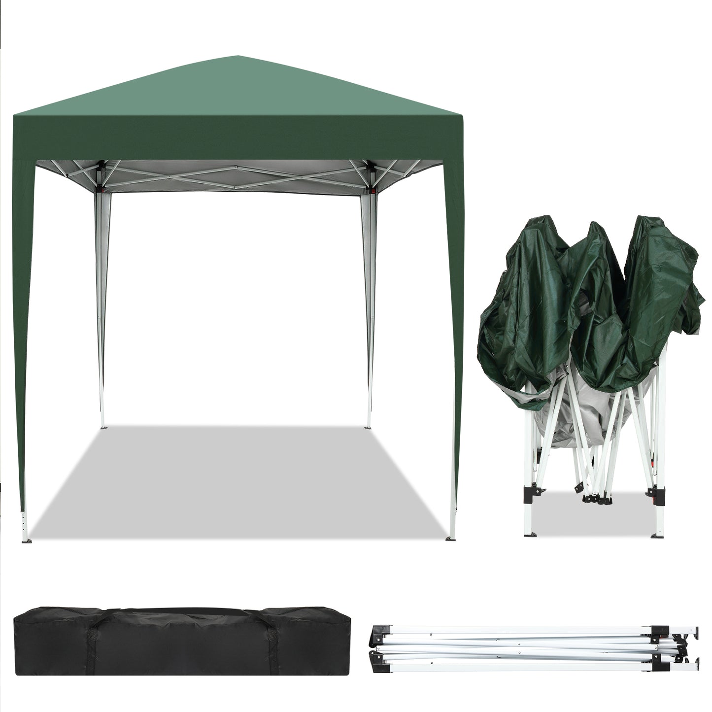 Green Waterproof Folding Tent - 2x2m for Outdoor Events