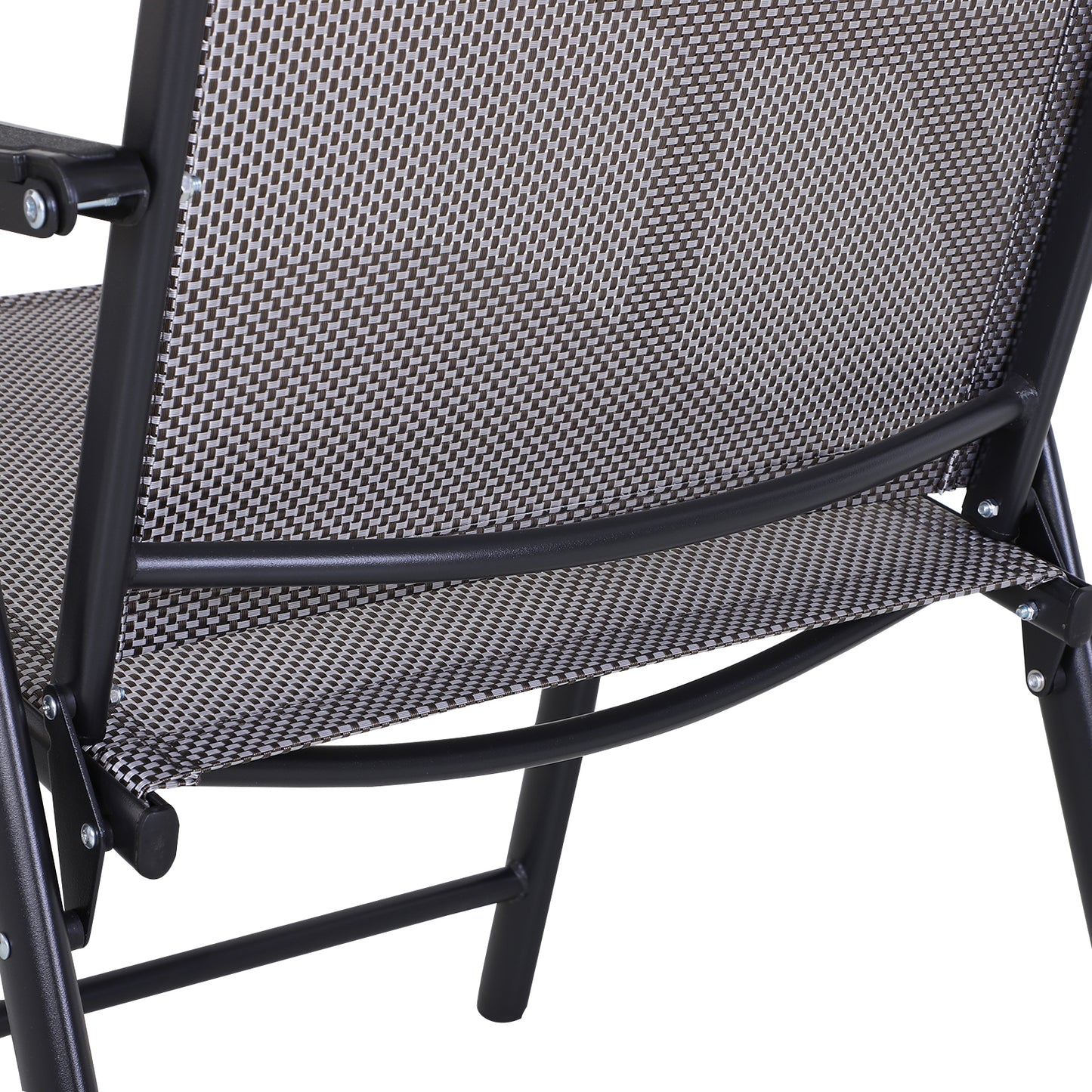 Outdoor Folding Chairs Set of 2 - Stackable Metal Patio Seating