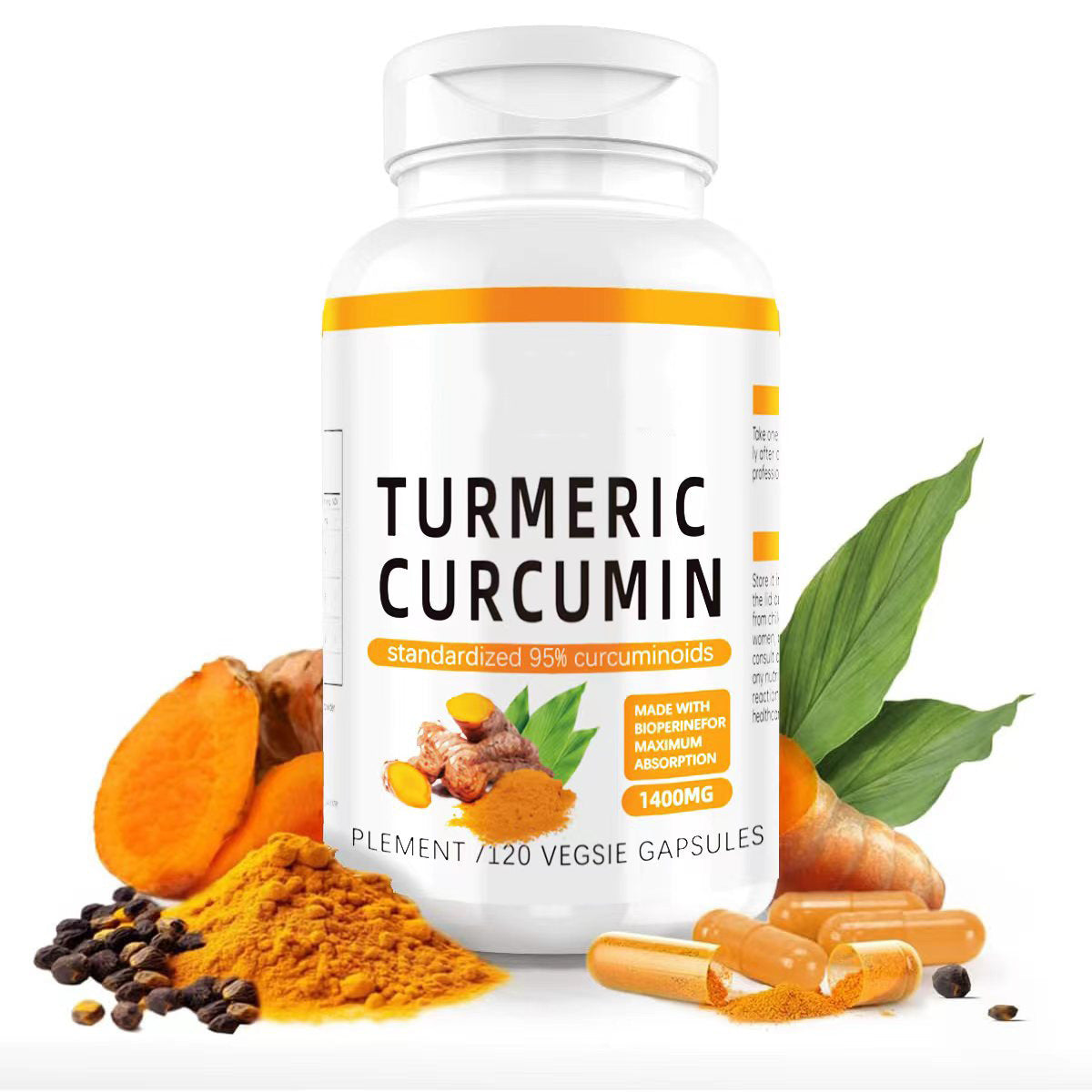 Curcumin Capsules with Organic Turmeric Root - 60 Count