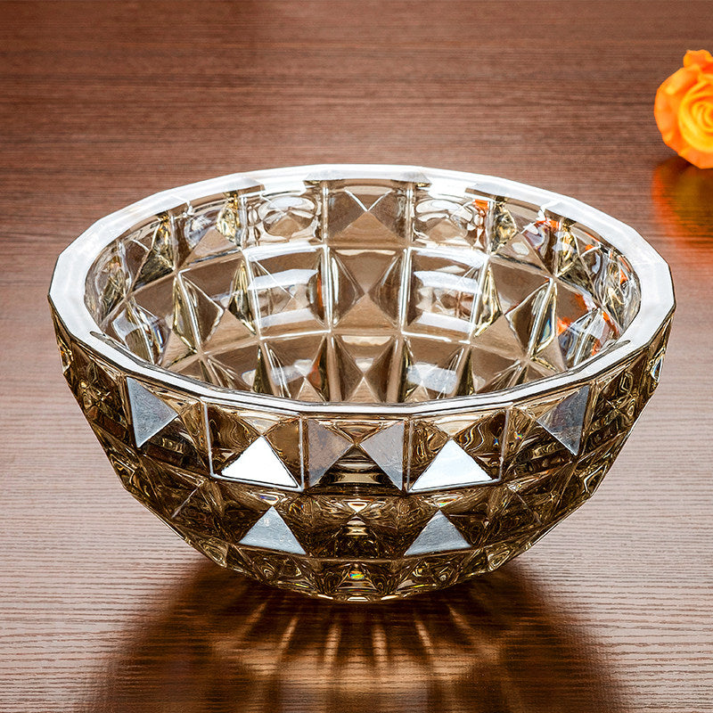 Large European-Style Crystal Glass Fruit Bowl - Thickened Luxury Kitchen Decor