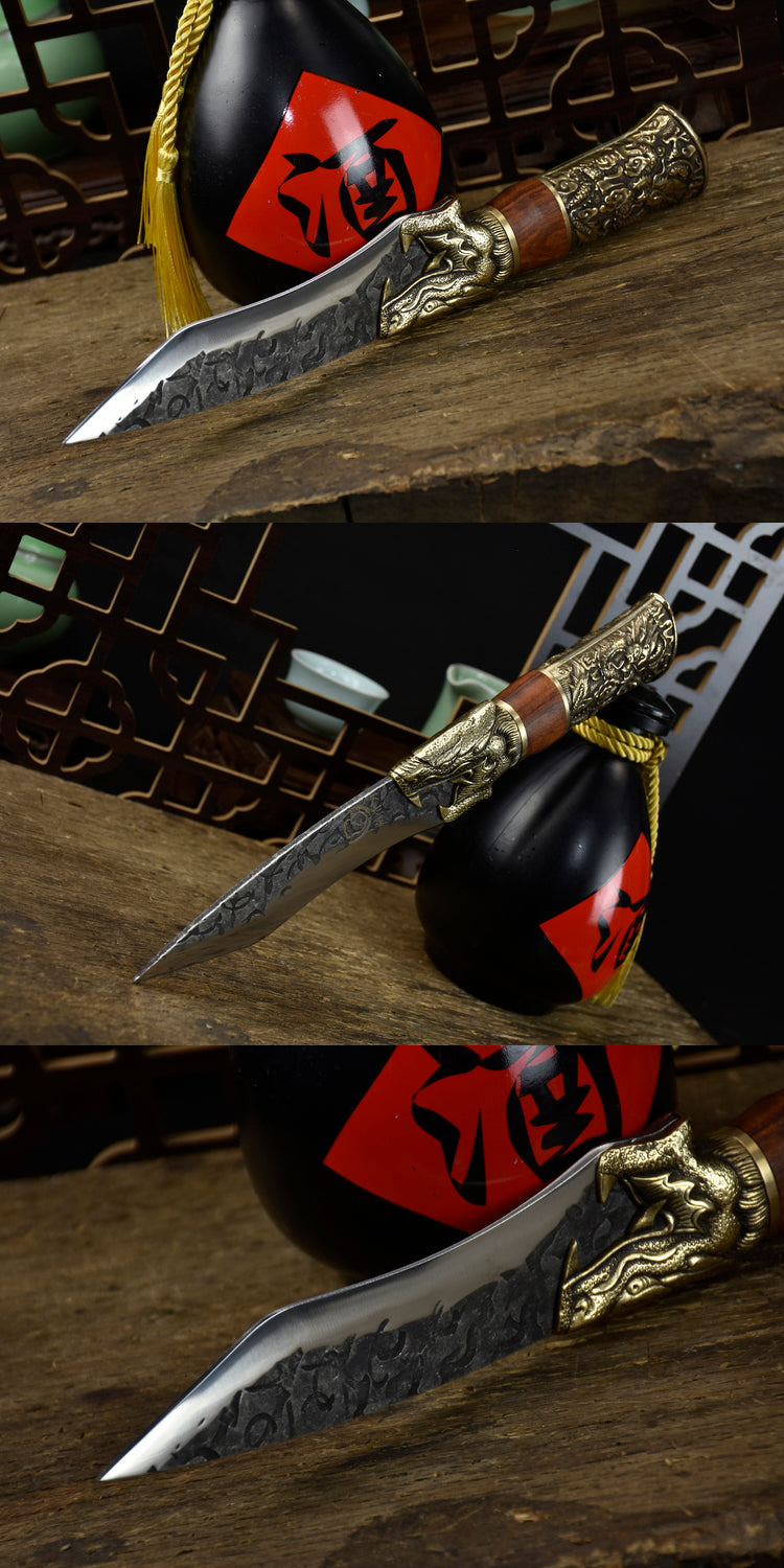 Bone Knife with Rosewood Handle - 14cm Blade for Kitchen Use