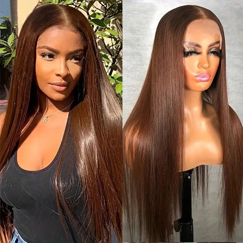 Long Straight Lace Wig 13x4 Synthetic Hair for Women - Black & Color Variants