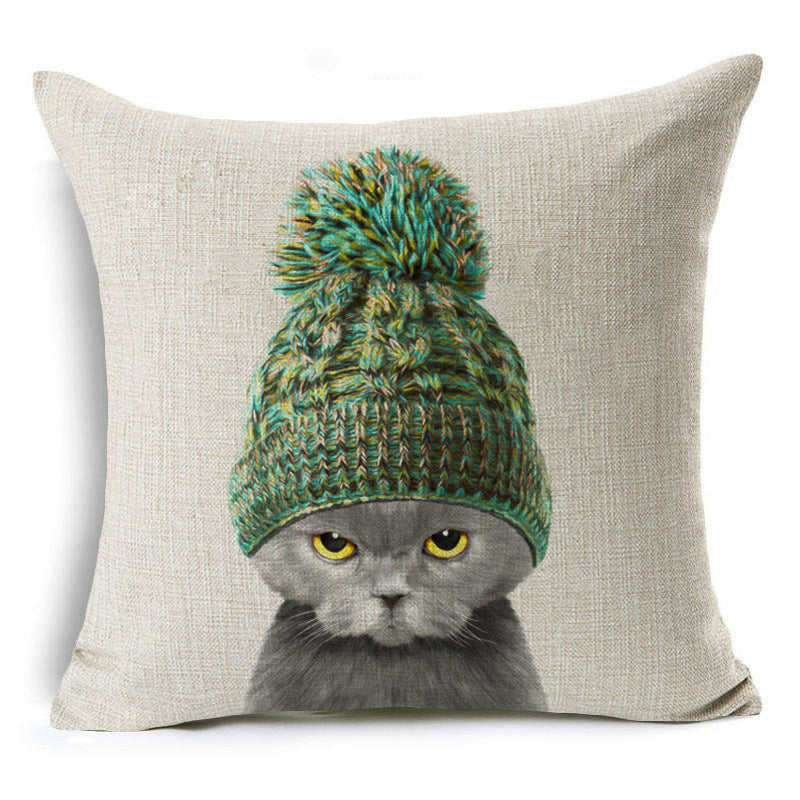 Cartoon Style Cotton Pillow Cover - 45x45cm Decorative Cushion Case