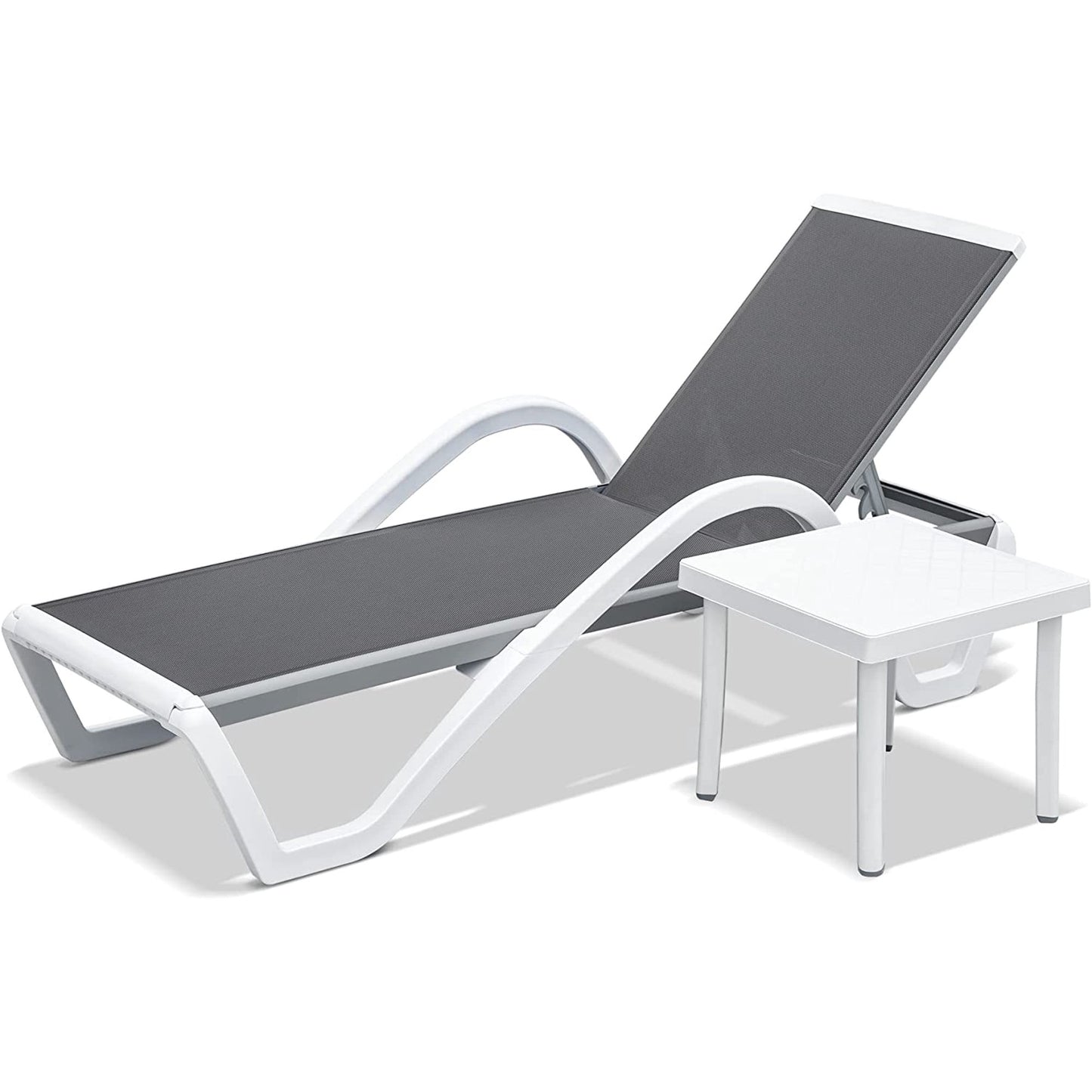 Patio Chaise Lounge Adjustable Aluminum Pool Chairs With Arm All