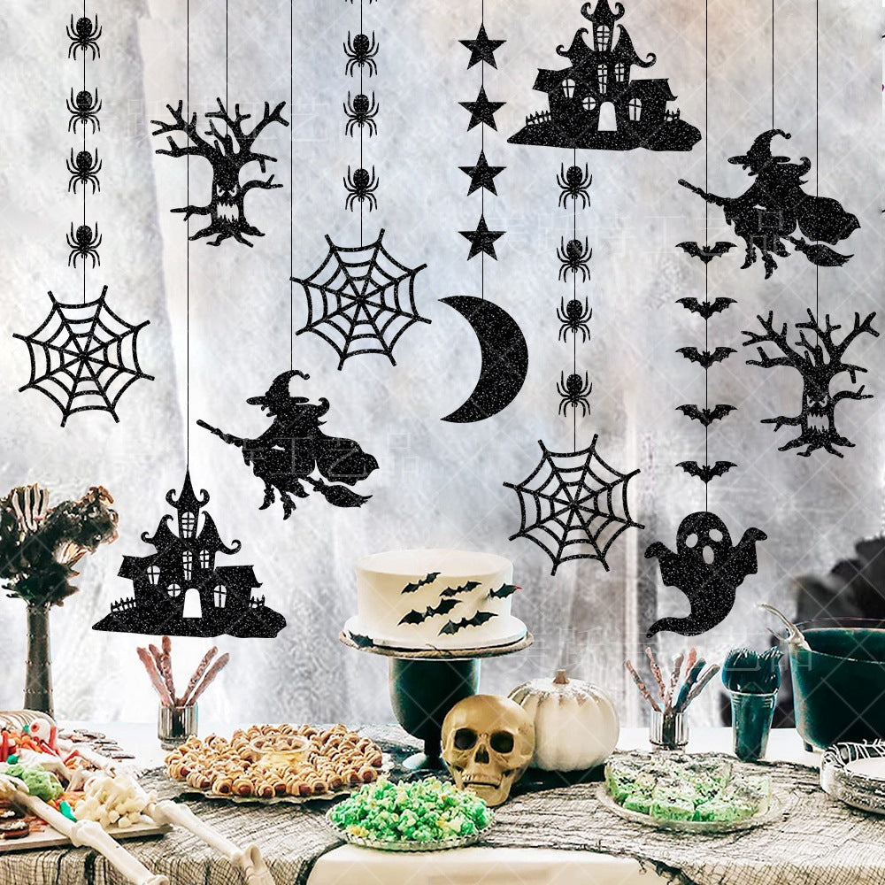 Halloween Garland Decorations 6-Pack Paper Pendant Banners for Festive Parties
