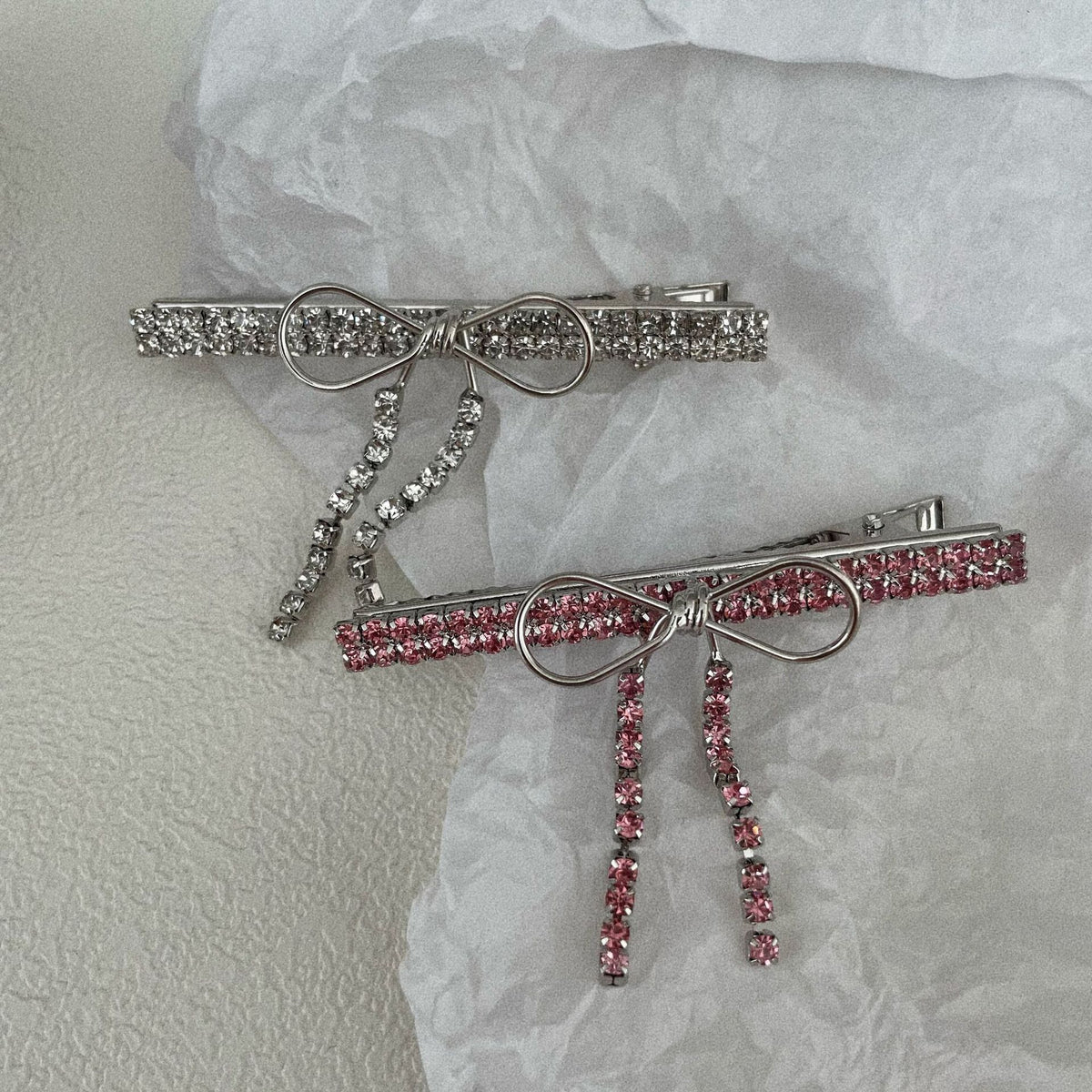 Rhinestone Side Bobby Pin - Bow