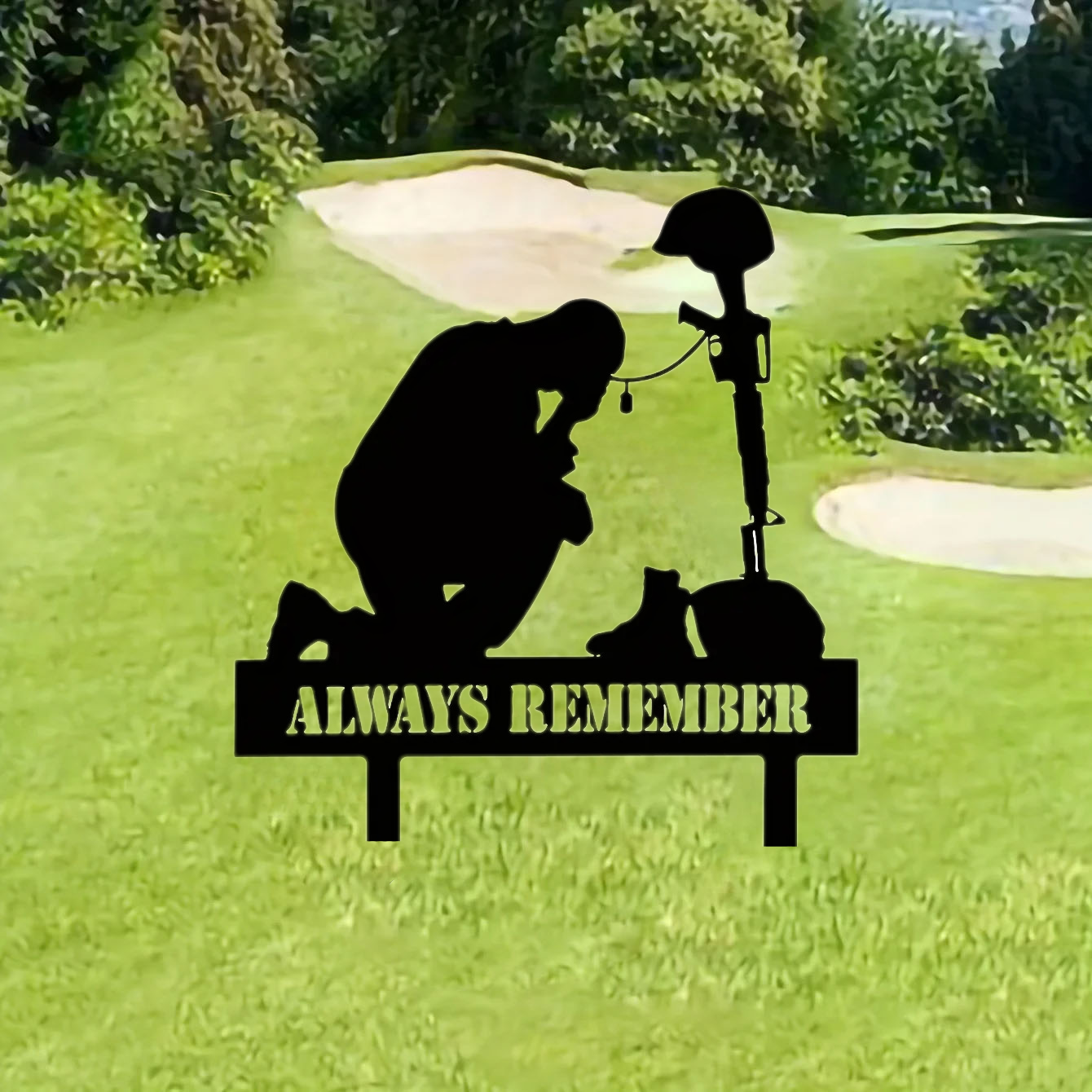 Freedom Is Not Free Memorial Silhouette - Outdoor Garden Tribute