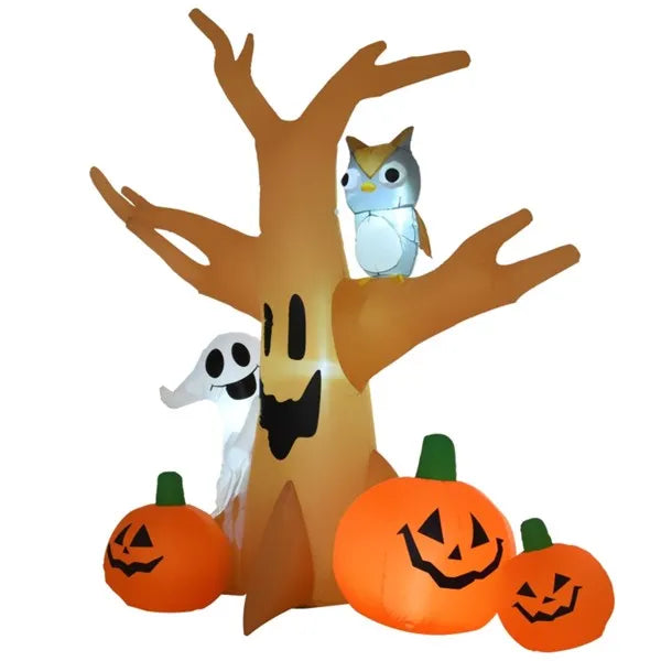 7.5 ft Inflatable Halloween Ghost Tree with LED Lights