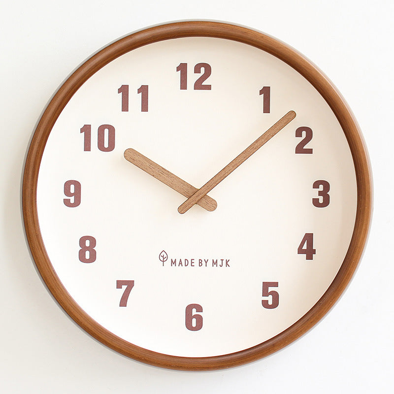 Modern Minimalist Wall Clock - Solid Wood Retro Design, Multiple Sizes