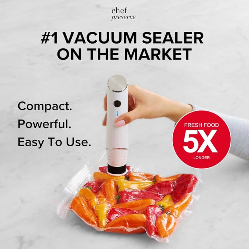Food Preservation Vacuum Sealing Machine with Bags - Compact Handheld Design