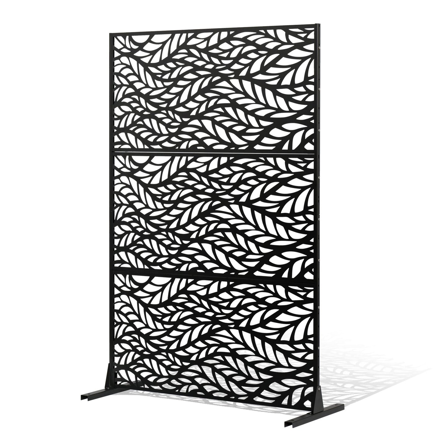 Outdoor Metal Privacy Screen 47x72 Inches for Patio Garden Black