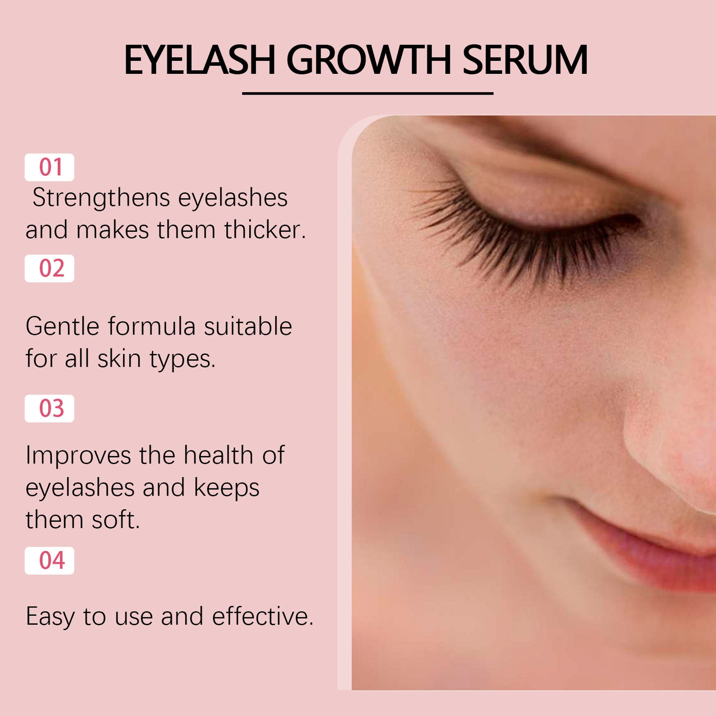 Natural Eyelash Growth Serum - Moisturizing Liquid for Long Lashes 5ml