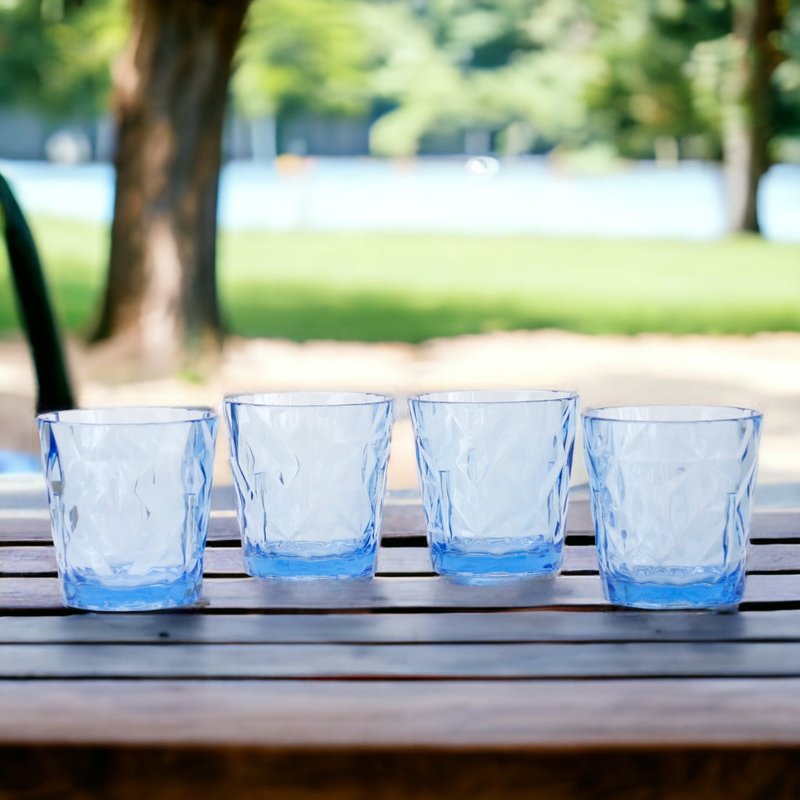 Acrylic Water Cup for Home & Kitchen, Transparent Drinking Glass, Blue
