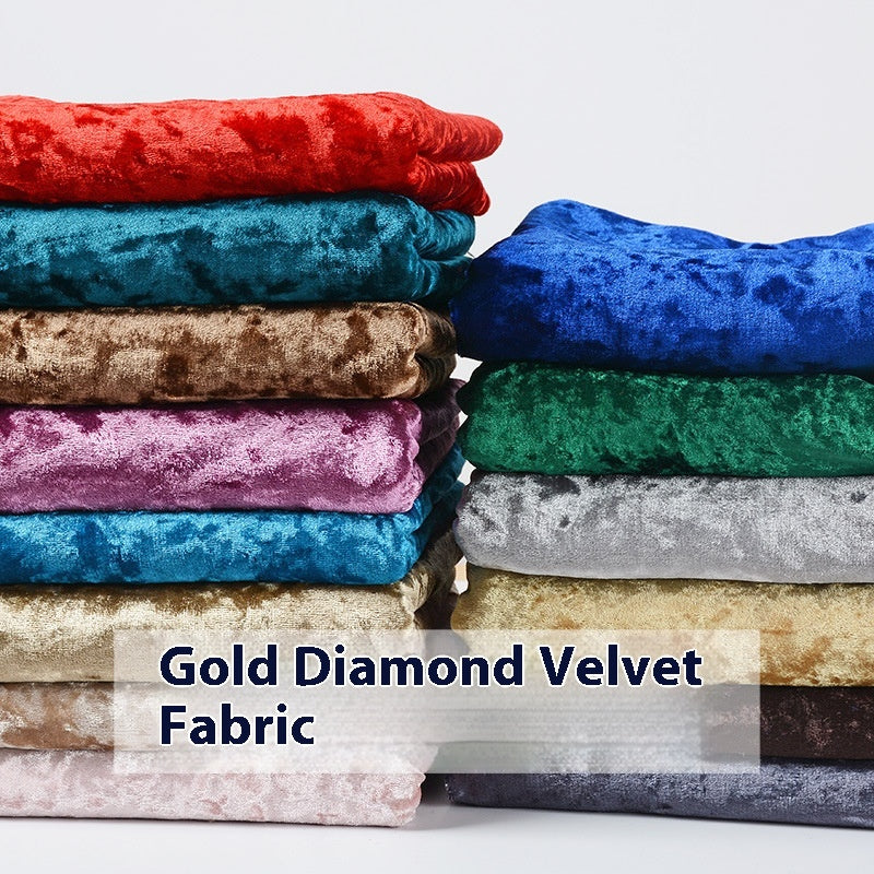 Multicolor Stretch Diamond Velvet Fabric for Craft & Upholstery - 1m, 150D