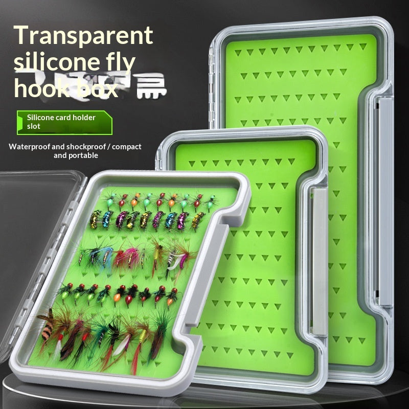 Transparent Waterproof Silicone Fly Hook Storage Box - Multiple Sizes