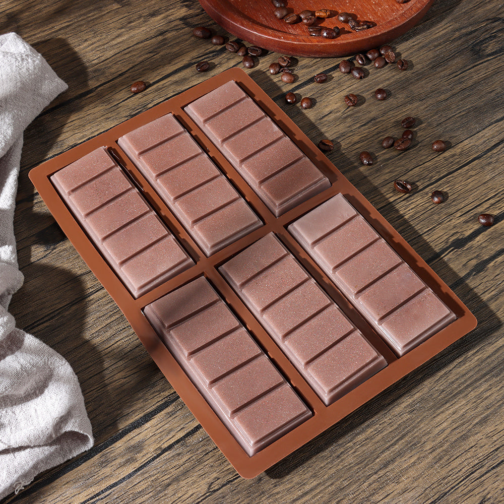 Silicone Chocolate Mold Baking Mold Non-Stick Rectangle Cake Mold - Brown