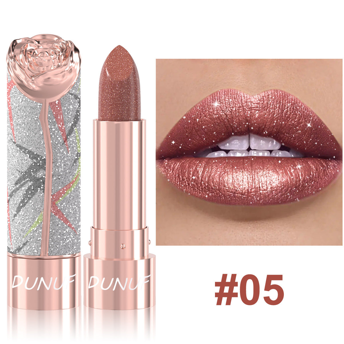 Pearlescent Metallic Lipstick with Gold Shimmer - 6 Colors, Starry Sky Series