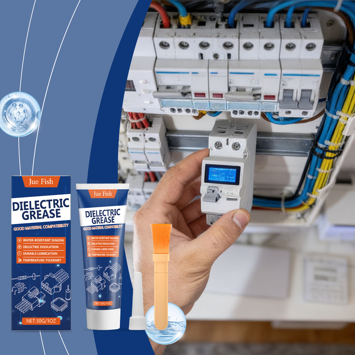 30g Dielectric Grease with Brush - Waterproof Insulation Lubricant