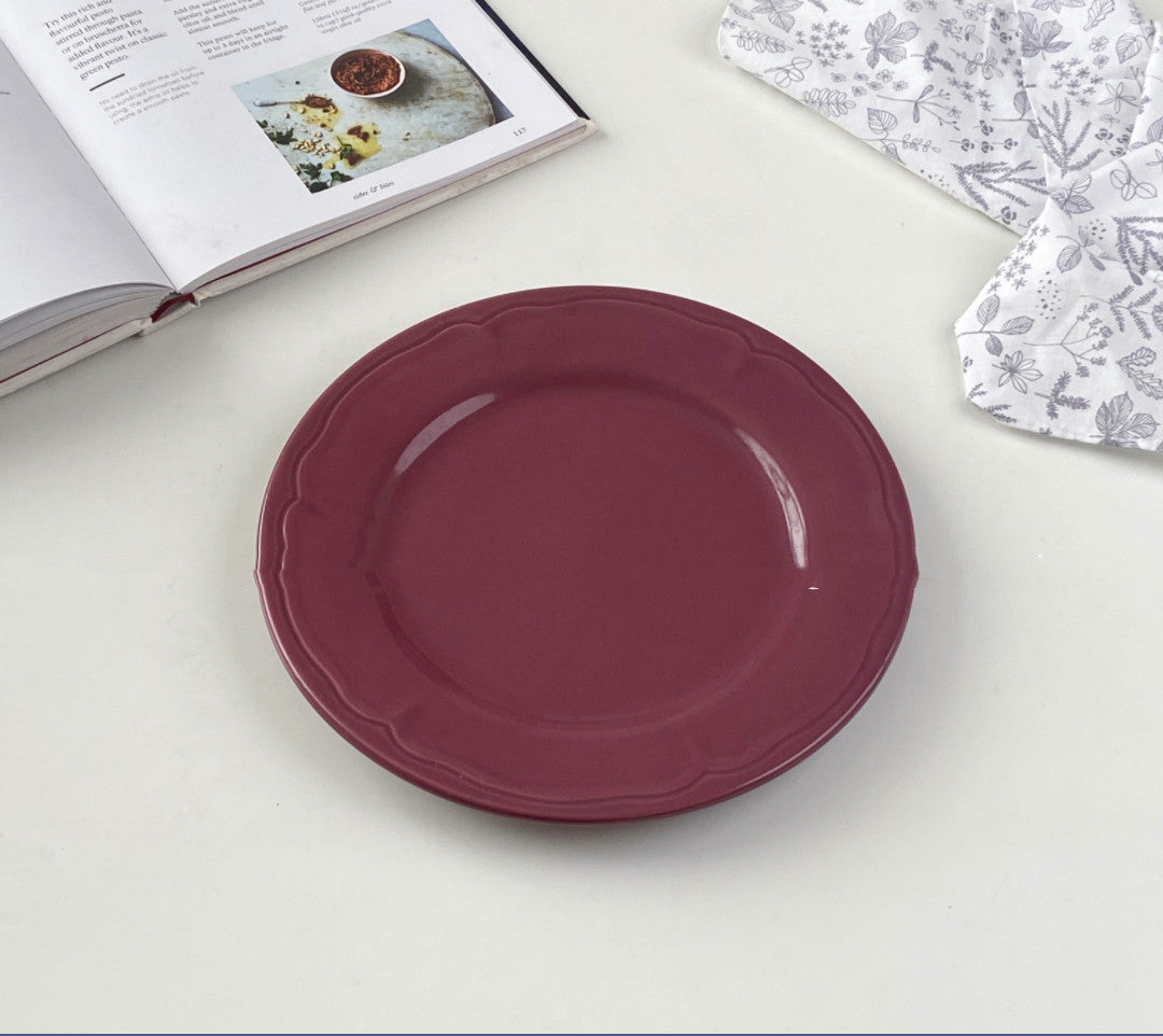 Ceramic Dinner Plate - Round Porcelain Tableware for Kitchen & Dining - Multiple Styles