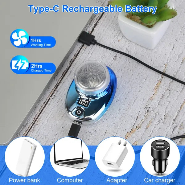 Portable Electric Shaver for Men, Rechargeable Beard Trimmer with LED Display