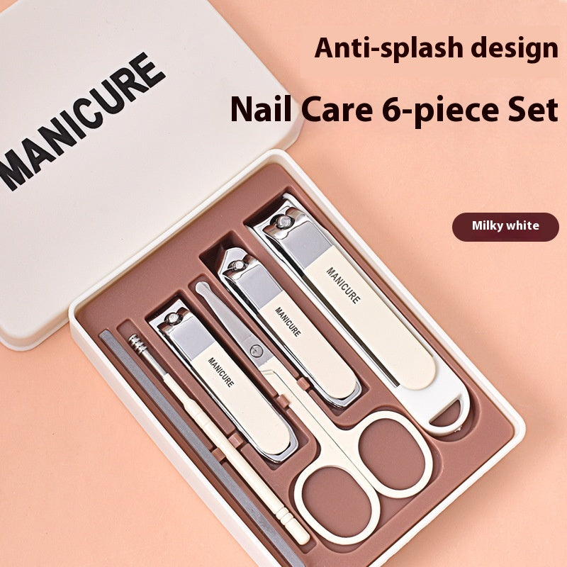 Nail Clippers Set 6 Pieces Anti-Splash Large Opening Manicure Tool