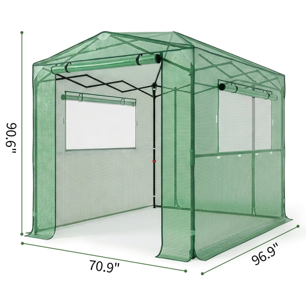 8x6ft Foldable Greenhouse Shed - Plastic Sprayed Iron Frame