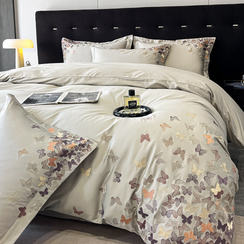 Cotton Embroidered Fitted Bed Sheet Set - Multiple Sizes & Patterns