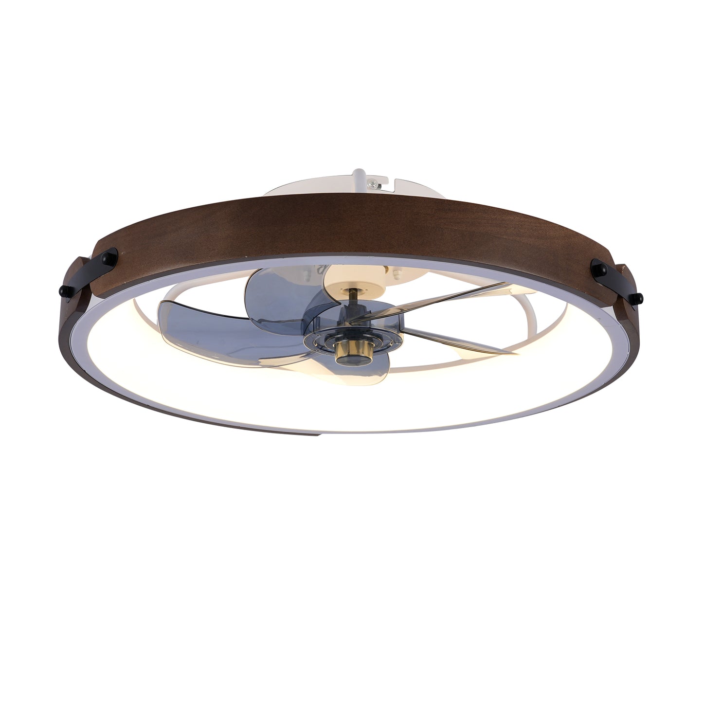 20" Ceiling Fan with Lights Kit and Remote Control - Walnut Black