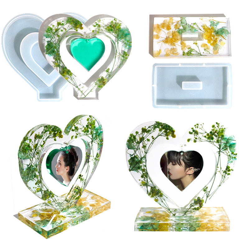 Hollow Love Photo Frame Silicone Mold for Crafts and Baking