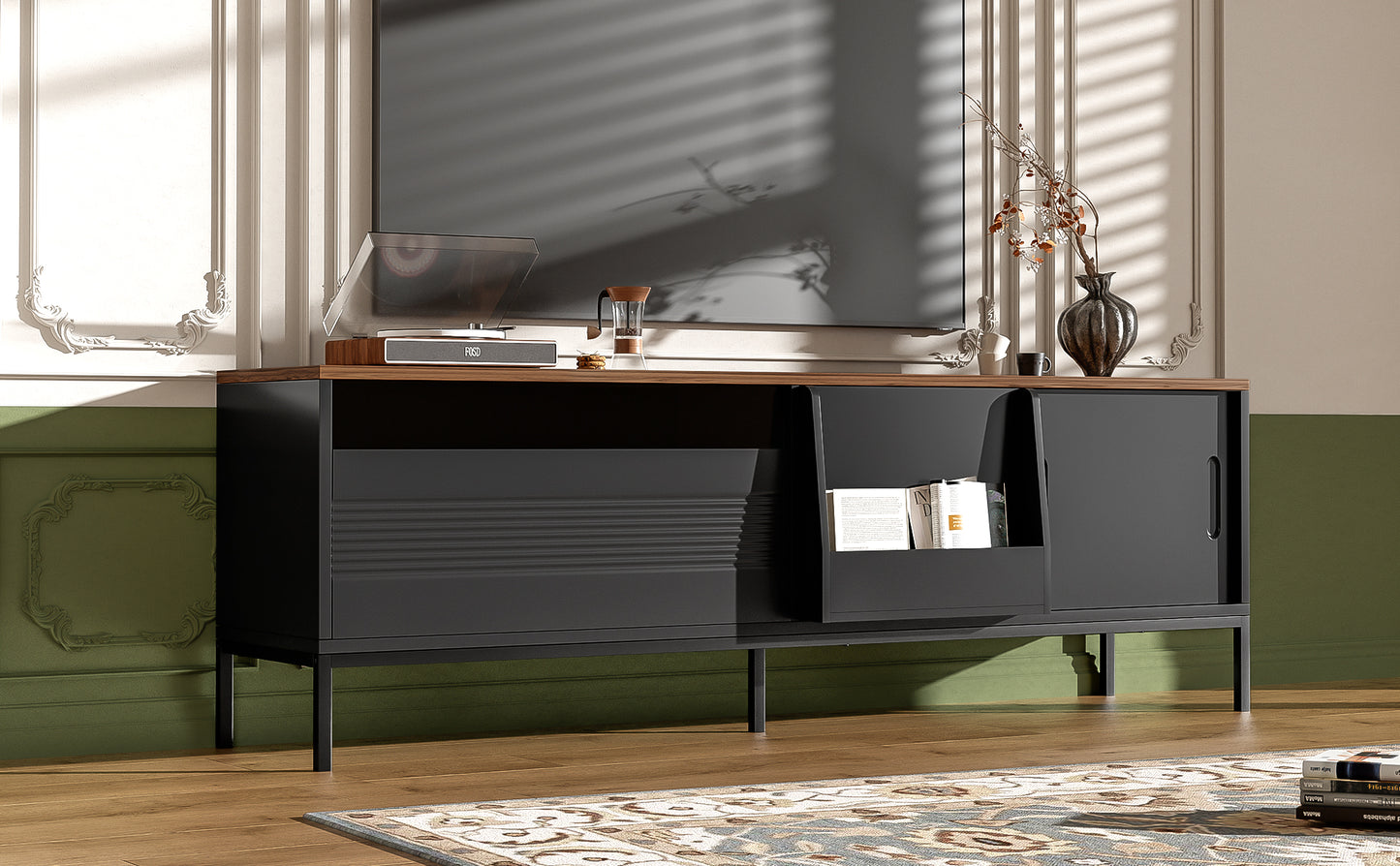 Modern TV Stand for TVs Up to 75 Inches - Black