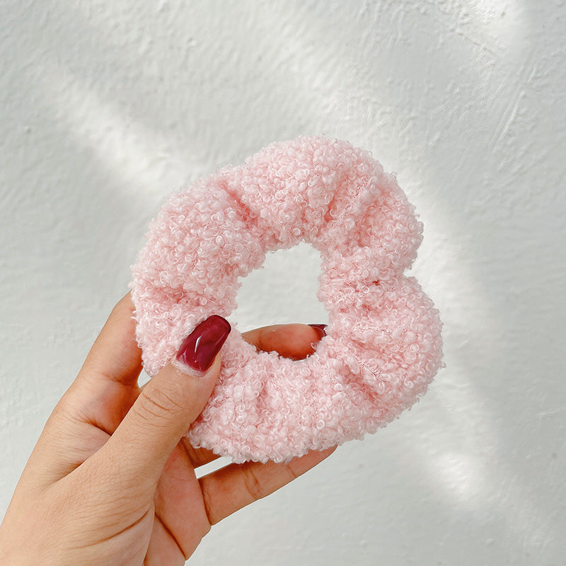 Winter Plush Pork Intestine Hair Ring - Colorful Hair Accessory for Women