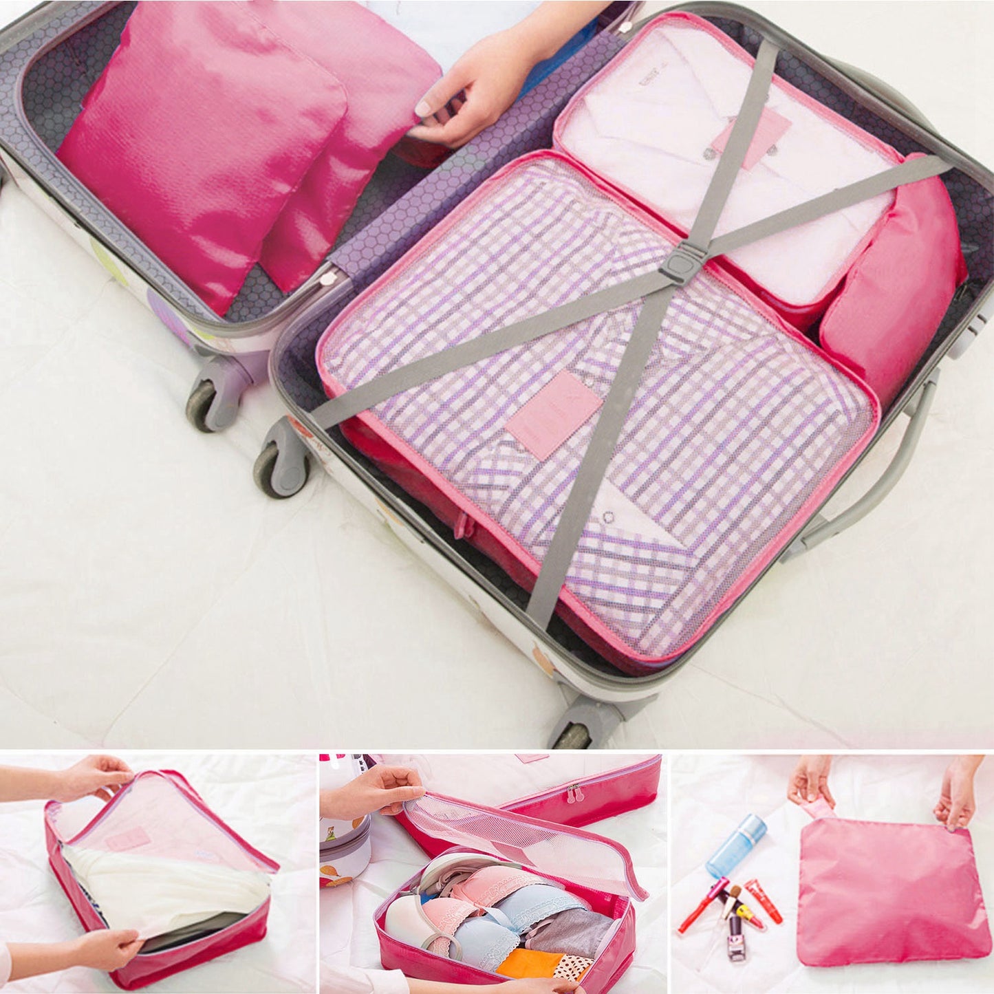 9Pcs Per Set Clothes Storage Bags Water-Resistant Travel Luggage