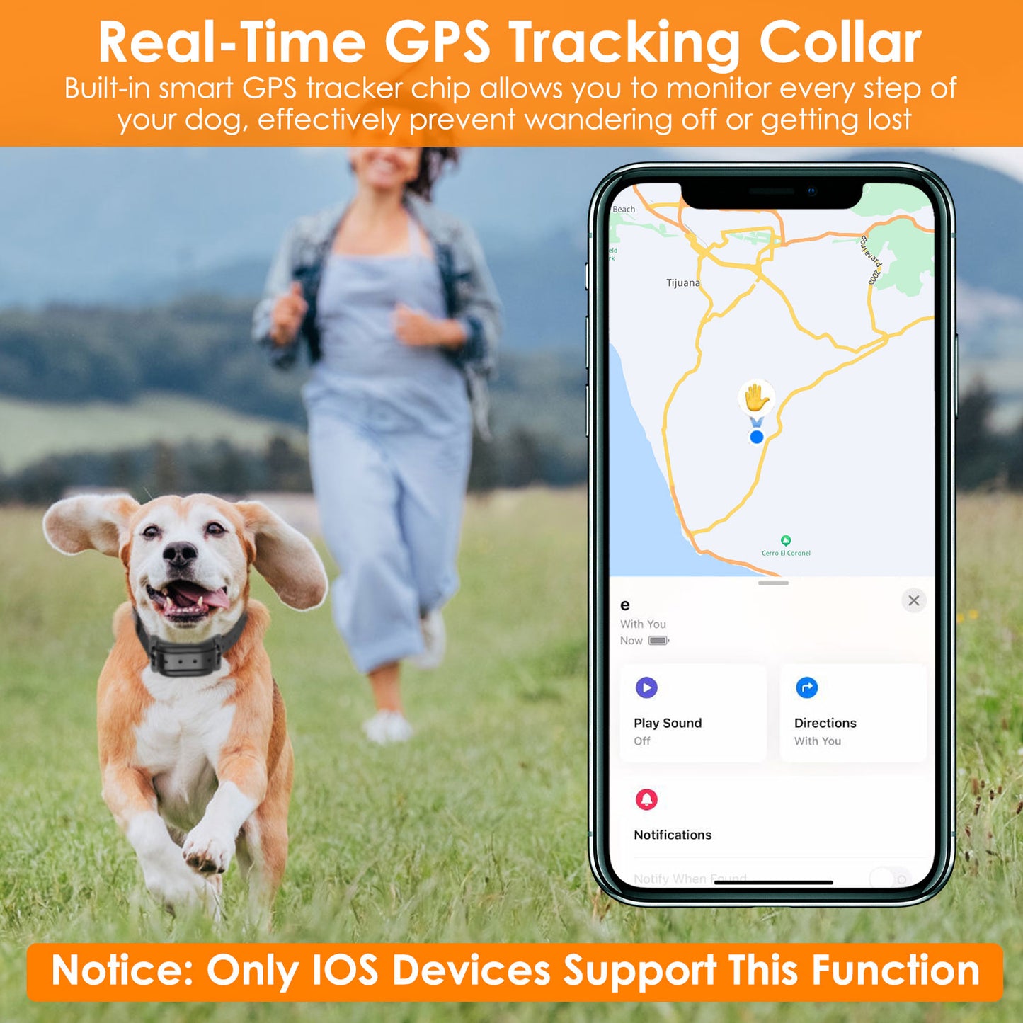 Wireless Dog Fence System with GPS Collar - Rechargeable & Adjustable Range