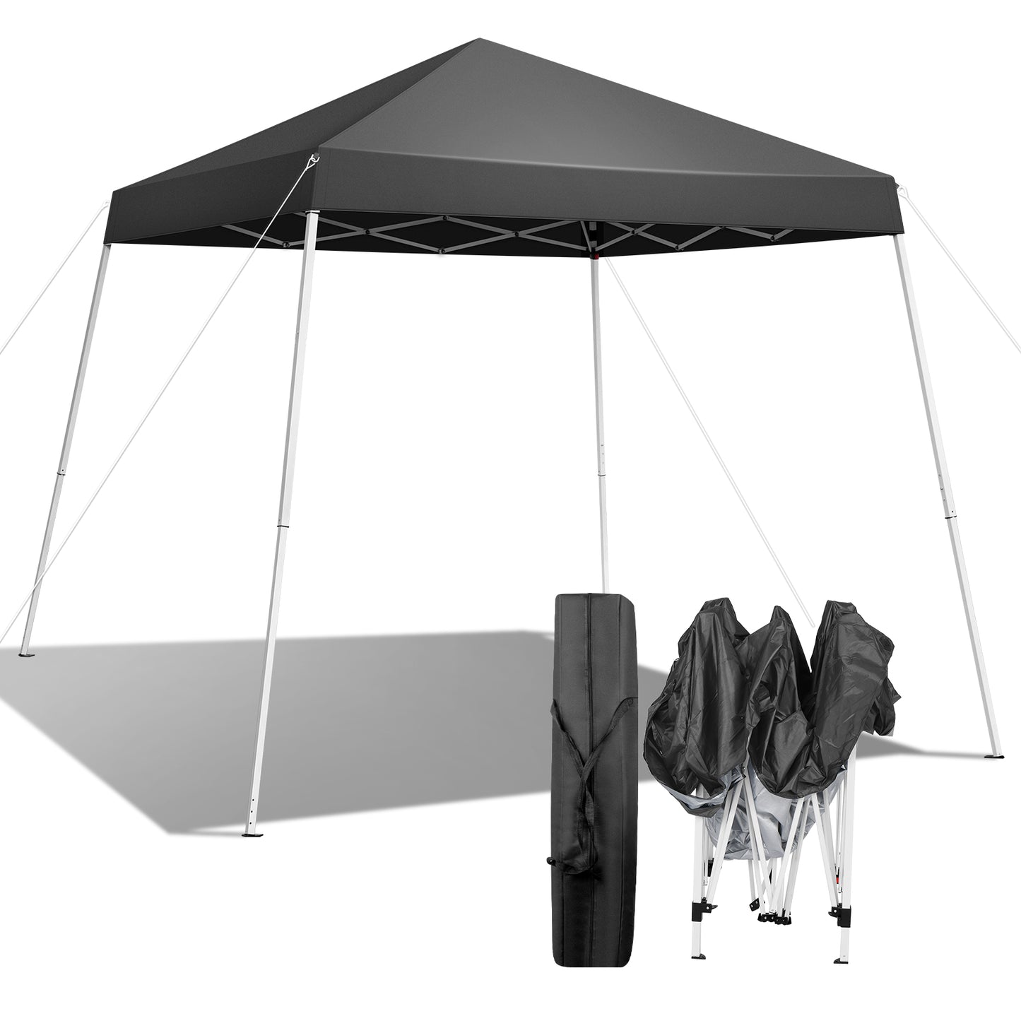 Portable Dark Gray Folding Canopy Gazebo - UV Resistant & Waterproof