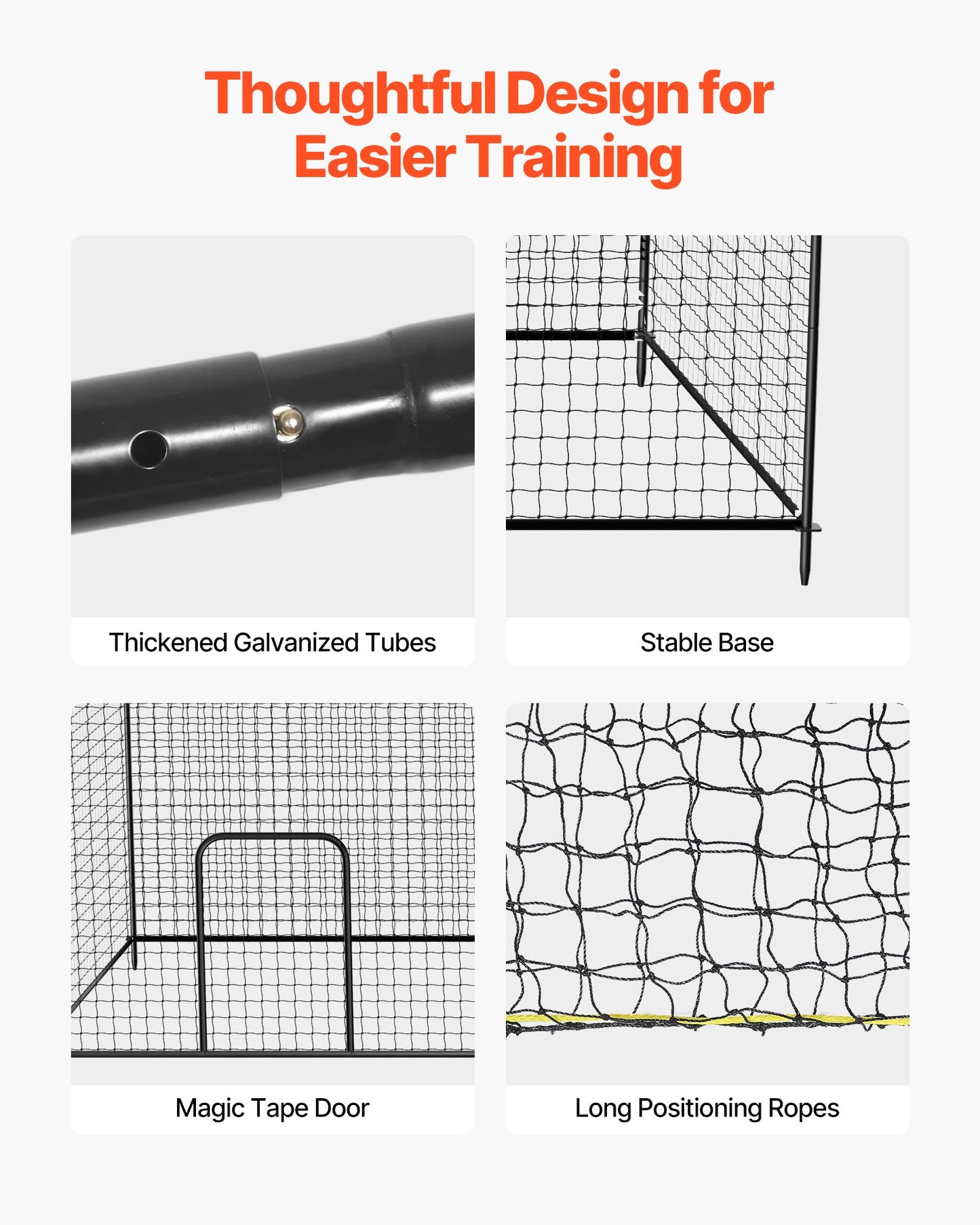 Portable Baseball Batting Cage 35x10.5x10.2 ft Full Enclosure for Indoor Outdoor Practice