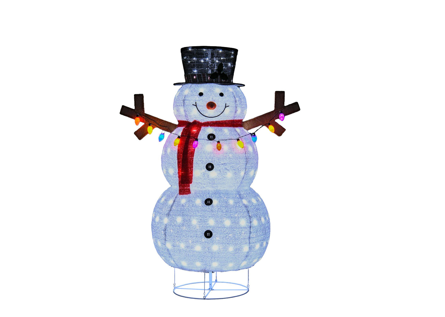 Plush Lantern Snowman with Warm LED Lights for Christmas Decor
